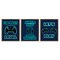 Stupell Industries Retro Blue Gaming Words 3pc Floating Frame Set, design by Marcus Prime